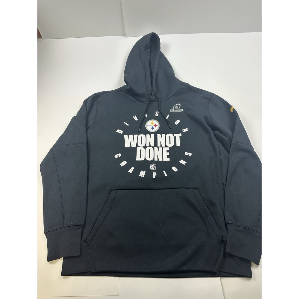 Pittsburgh Steelers Nike Hoodie Men's Large Dri Fit Football NFL Playoffs